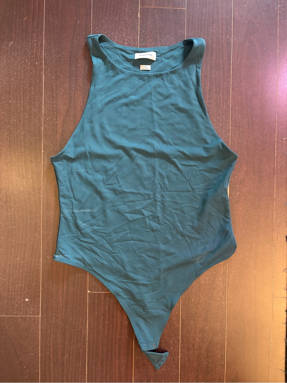 Babaton Teal High-Neck Sleeveless Bodysuit